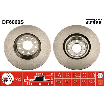 

TRW Brzdový kotouč DF6060S sada 2ks