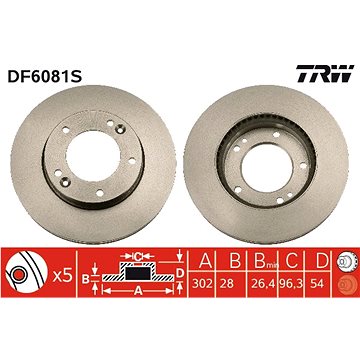 

TRW Brzdový kotouč DF6081S sada 2ks