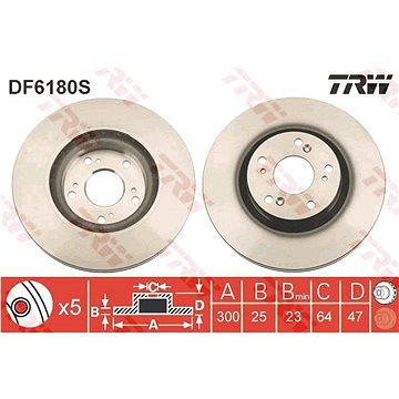 

TRW Brzdový kotouč DF6180S sada 2ks