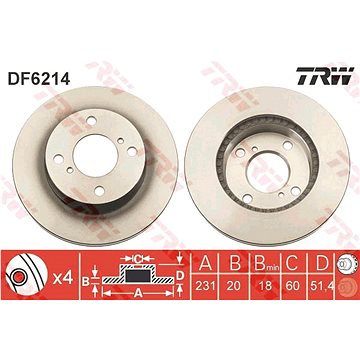 

TRW Brzdový kotouč DF6214 sada 2ks