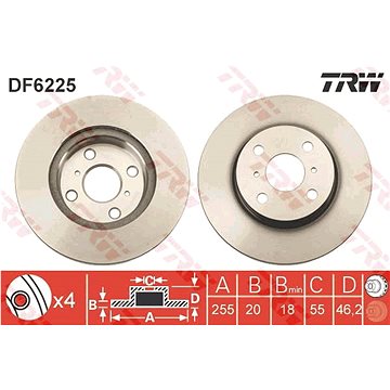 

TRW Brzdový kotouč DF6225 sada 2ks
