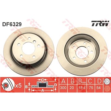 

TRW Brzdový kotouč DF6329 sada 2ks