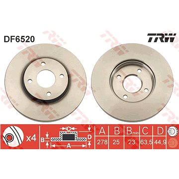 

TRW Brzdový kotouč DF6520 sada 2ks