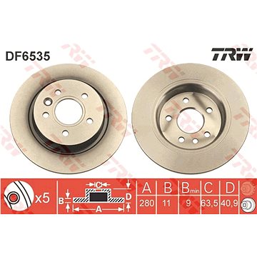 

TRW Brzdový kotouč DF6535 sada 2ks