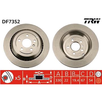 

TRW Brzdový kotouč DF7352 sada 2ks
