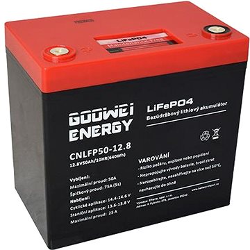 

GOOWEI ENERGY CNLFP50-12.8, LiFePO4, 12,8 V, 50 Ah