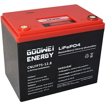 

GOOWEI ENERGY CNLFP75-12.8, LiFePO4, 12,8 V, 75 Ah