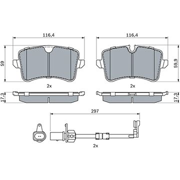 

BOSCH Sada brzdových destiček 0 986 494 915