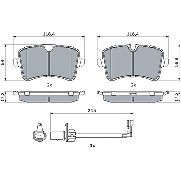 

BOSCH Sada brzdových destiček 0 986 494 916