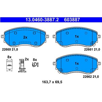 

ATE Sada brzdových destiček 13.0460-3887.2