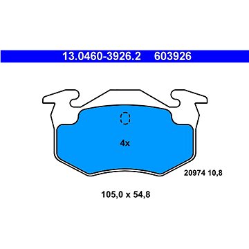 

ATE 603926 Sada brzdových destiček 13.0460-3926.2