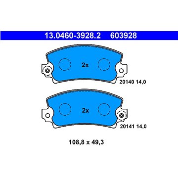 

ATE 603928 Sada brzdových destiček 13.0460-3928.2