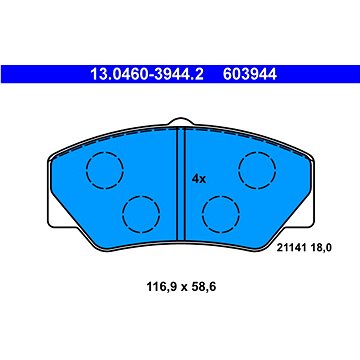 

ATE 603944 Sada brzdových destiček 13.0460-3944.2
