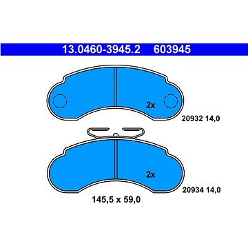 

ATE 603945 Sada brzdových destiček 13.0460-3945.2