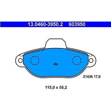 

ATE 603950 Sada brzdových destiček 13.0460-3950.2