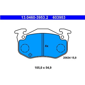 

ATE 603953 Sada brzdových destiček 13.0460-3953.2