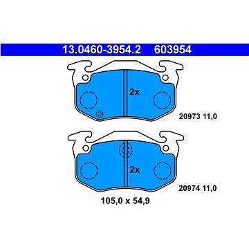 

ATE 603954 Sada brzdových destiček 13.0460-3954.2