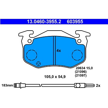 

ATE 603955 Sada brzdových destiček 13.0460-3955.2