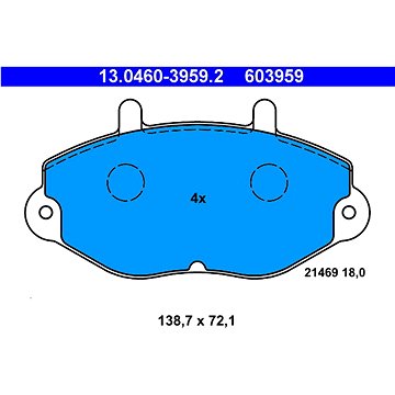 

ATE 603959 Sada brzdových destiček 13.0460-3959.2