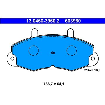 

ATE 603960 Sada brzdových destiček 13.0460-3960.2