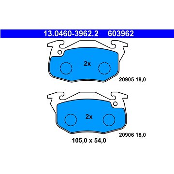 

ATE 603962 Sada brzdových destiček 13.0460-3962.2