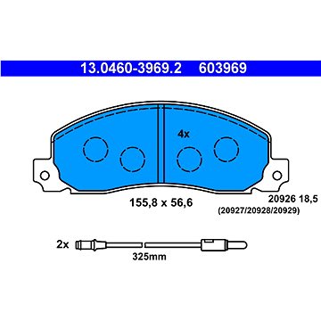 

ATE 603969 Sada brzdových destiček 13.0460-3969.2