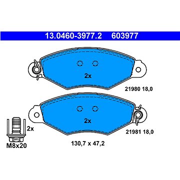 

ATE 603977 Sada brzdových destiček 13.0460-3977.2