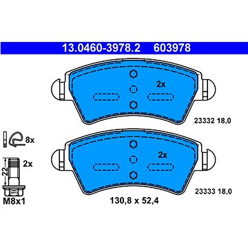 

ATE 603978 Sada brzdových destiček 13.0460-3978.2