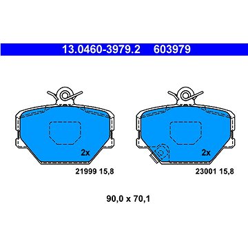 

ATE 603979 Sada brzdových destiček 13.0460-3979.2
