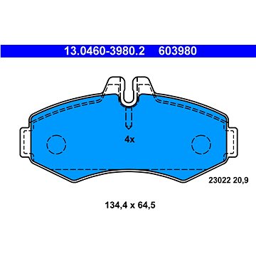 

ATE 603980 Sada brzdových destiček 13.0460-3980.2