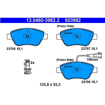 

ATE 603982 Sada brzdových destiček 13.0460-3982.2