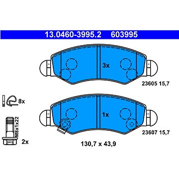 

ATE 603995 Sada brzdových destiček 13.0460-3995.2