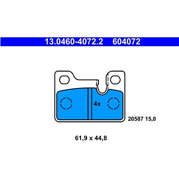 

ATE 604072 Sada brzdových destiček 13.0460-4072.2