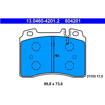 

ATE 604201 Sada brzdových destiček 13.0460-4201.2