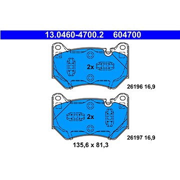 

ATE 604700 Sada brzdových destiček 13.0460-4700.2