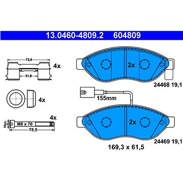 

ATE 604809 Sada brzdových destiček 13.0460-4809.2