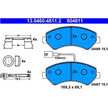 

ATE 604811 Sada brzdových destiček 13.0460-4811.2