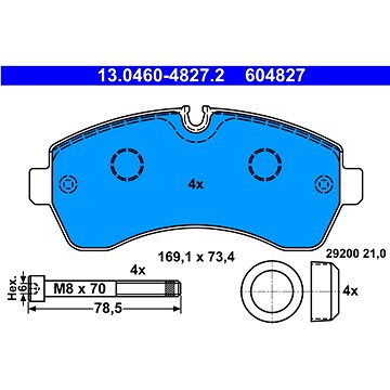 

ATE 604827 Sada brzdových destiček 13.0460-4827.2