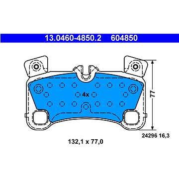 

ATE 604850 Sada brzdových destiček 13.0460-4850.2