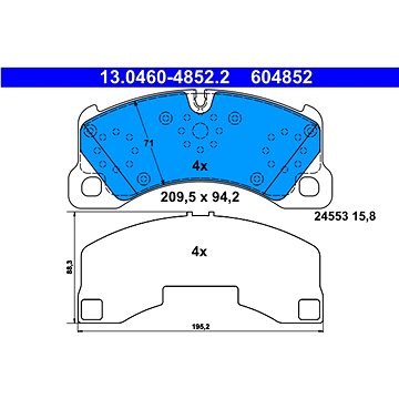 

ATE 604852 Sada brzdových destiček 13.0460-4852.2