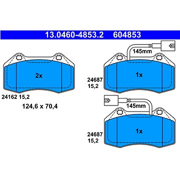 

ATE 604853 Sada brzdových destiček 13.0460-4853.2