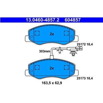 

ATE 604857 Sada brzdových destiček 13.0460-4857.2