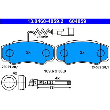 

ATE 604859 Sada brzdových destiček 13.0460-4859.2