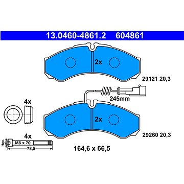 

ATE 604861 Sada brzdových destiček 13.0460-4861.2