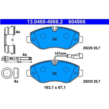 

ATE 604866 Sada brzdových destiček 13.0460-4866.2