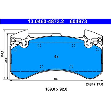 

ATE 604873 Sada brzdových destiček 13.0460-4873.2