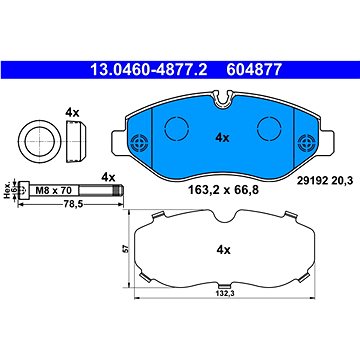 

ATE 604877 Sada brzdových destiček 13.0460-4877.2