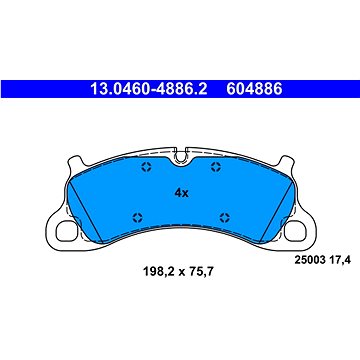

ATE 604886 Sada brzdových destiček 13.0460-4886.2