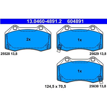 

ATE 604891 Sada brzdových destiček 13.0460-4891.2