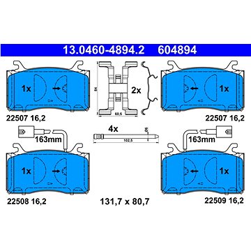 

ATE 604894 Sada brzdových destiček 13.0460-4894.2